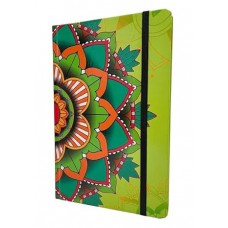 Caderno de Anotações tipo Moleskine Caderneta sem Pauta Capa Dura com Elástico - Mandala