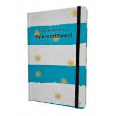 Caderno de Anotações tipo Moleskine Caderneta sem Pauta Capa Dura com Elástico - Futuro brilhante
